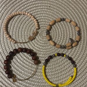 Alex and Ani - Set of 4 - Wood bead bracelets